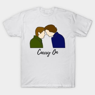 sam and dean carry on, dean death barn scene forehead touch, supernatural finale T-Shirt